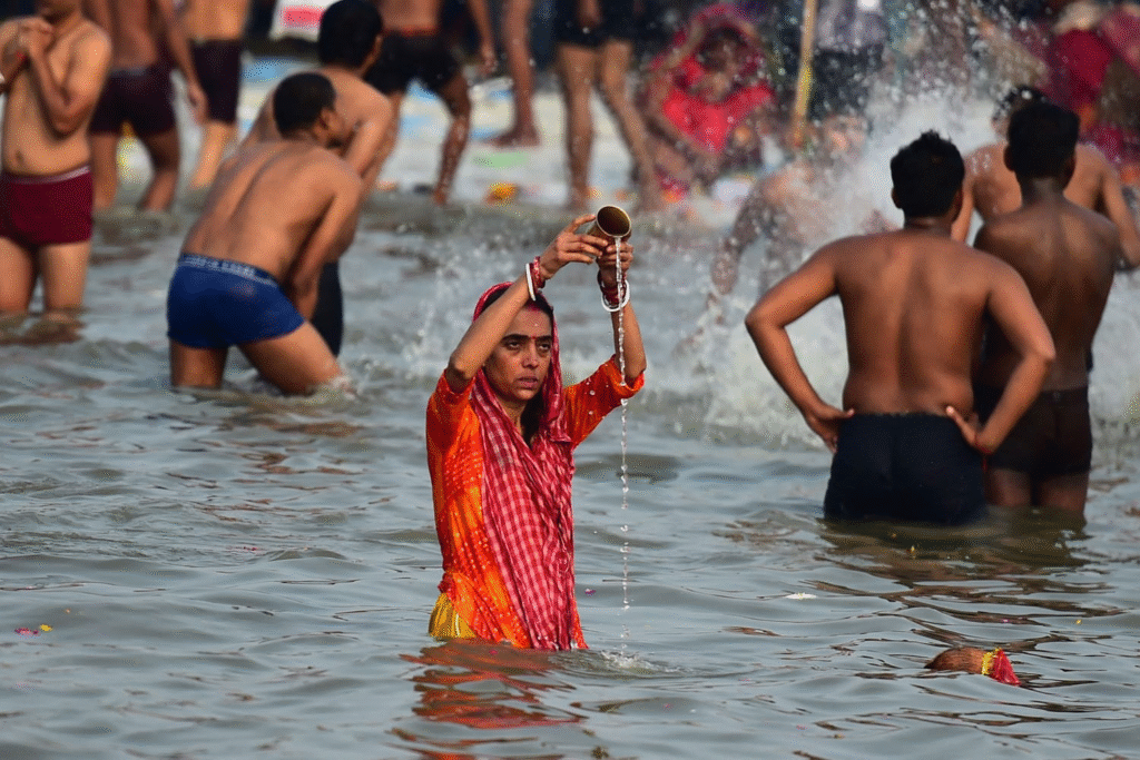 A Holy Dip in the River Ganges